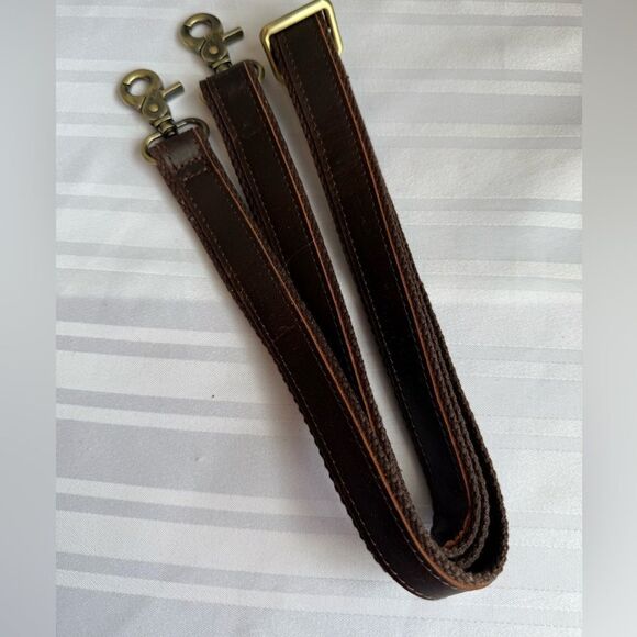 Men's Brown Leather Bag Strap - Picture 1 of 4